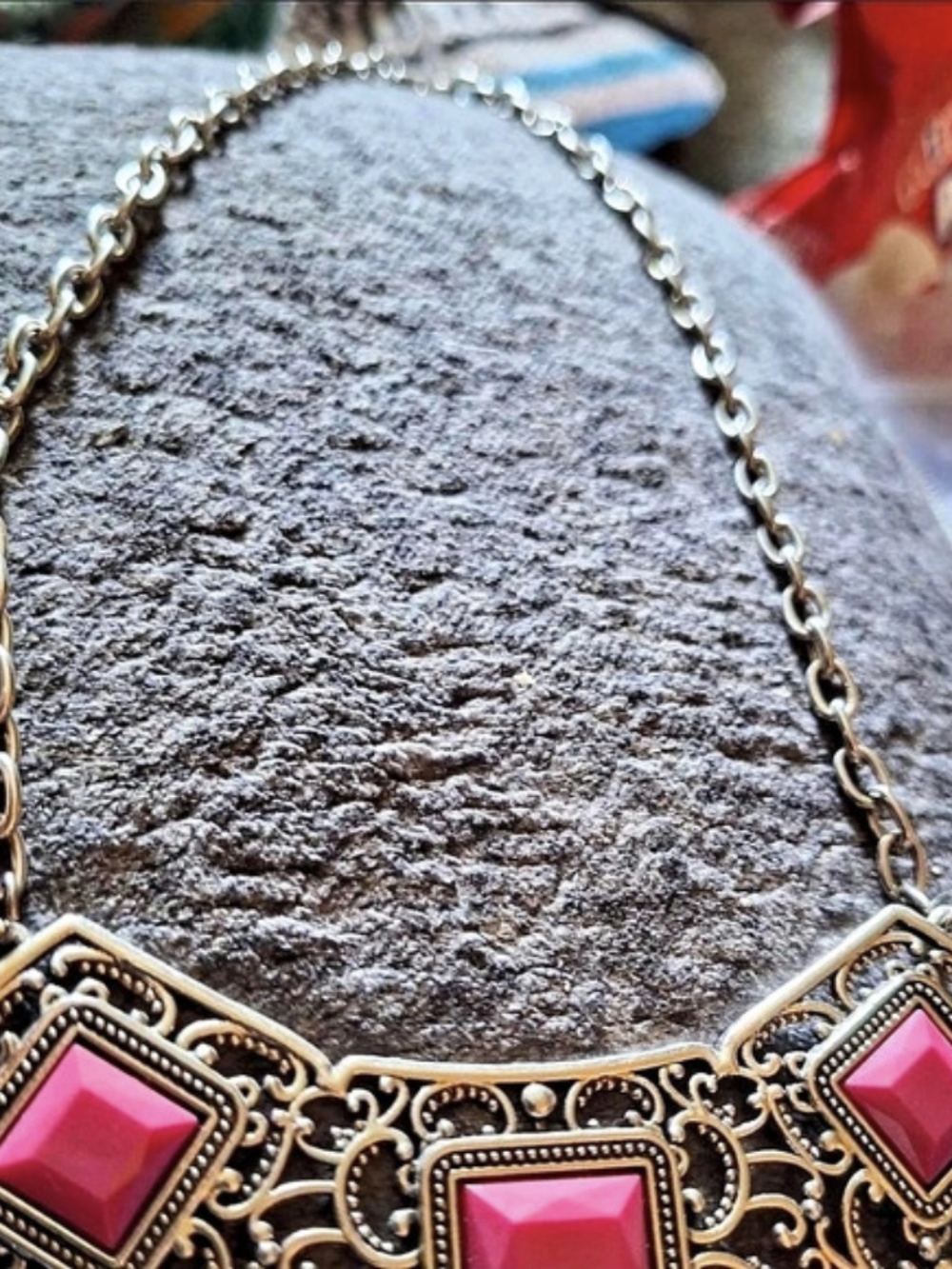 Ornate Red Statement Necklace